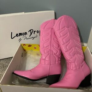 Lemon Drop Fernando Pink Cowboy Boots